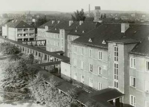 Dresden-Trachau, Städtisches Krankenhaus Dresden-Neustadt (ehemals Güntzheim), Außenteilansicht Ostseite