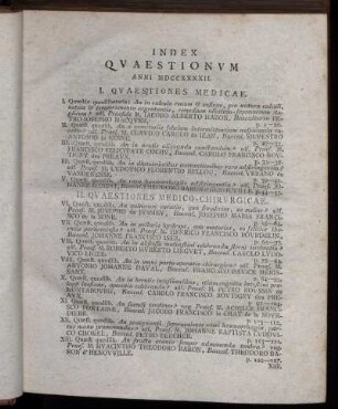 Index Quaestionum Anni MDCCXXXXII.