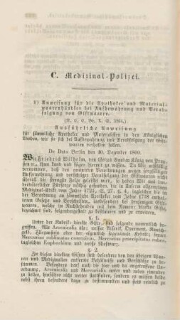 C. Medizinal-Polizei.