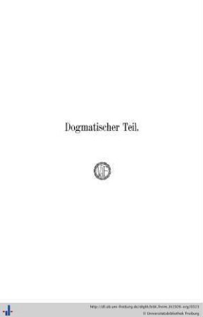Dogmatischer Teil