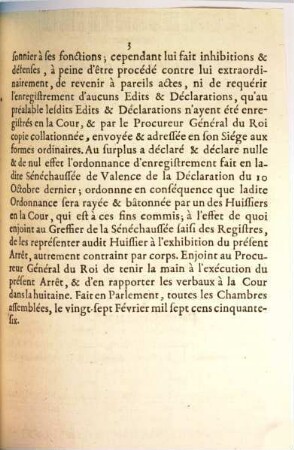 Arrests Du Parlement De Grenoble : ... sixiéme Février 1756 ...