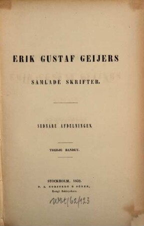 Erik Gustaf Geijers Samlade skrifter. 2,3