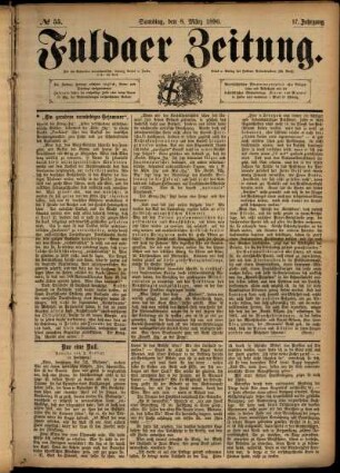 Ausgabe vom Samstag, den 08. März 1890.
