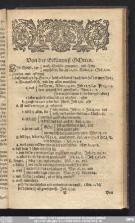 Von der Erkäntniß Gottes.