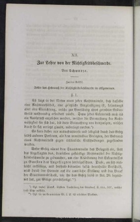 XII. Zur Lehre von der Richtigkeitsbeschwerde