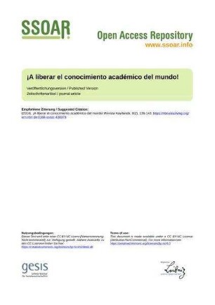¡A liberar el conocimiento académico del mundo!