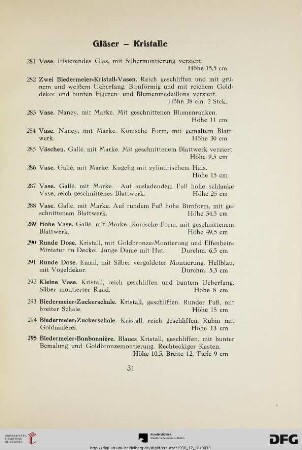 Gläser – Kristalle (Nr. 281-316)