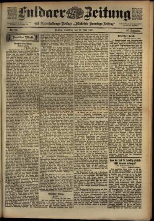 Zweite Ausgabe vom Samstag, den 28. Juli 1900.