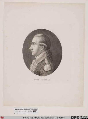 Bildnis Carl August, Herzog (1815 Großherzog) zu Sachsen-Weimar u. Eisenach (reg. 1758(75)-1828)