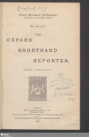 The Oxford shorthand reporter