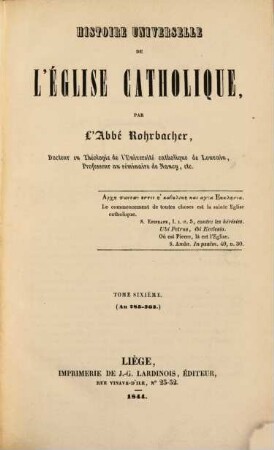Histoire universelle de l'église catholique, 6. An 285 - 363