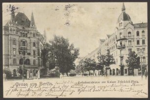 Ansichtskarte "Lehninerstrasse am Kaiser Friedrich-Platz"