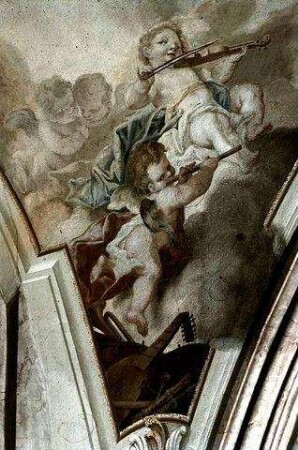 Musizierende Putti mit Flöte und Violine