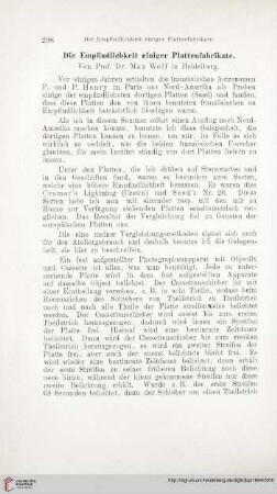 Die Empfindlichkeit einiger Plattenfabrikate
