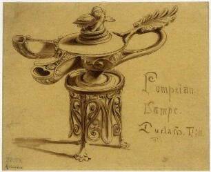Kunstgewerbe aus Karlsruhe-Durlach, Pompeian Lampe