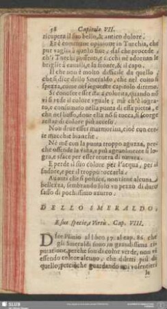 Cap. VIII. Dello Smeraldo