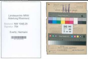 Entnazifizierung Hermann Evertz , geb. 18.01.1891 (Beamter)