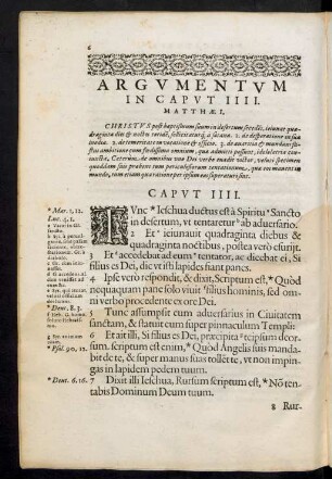 Argumentum In Caput IIII. Matthaei.