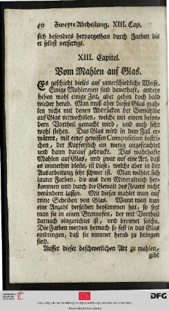XIII. Kapitel: Vom Mahlen auf Glas