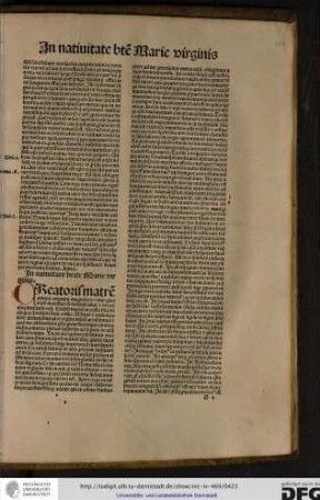 Creatoris matrem omnis creatura magnificet, eius gloriose maiestati se inclinent celum et terram et omnis plenitudo eorum...