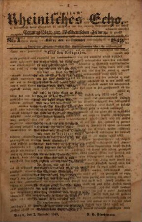 Rheinisches Echo. 1849 = Bd. 1