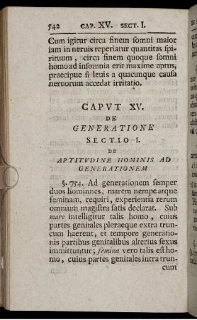 Caput XV. De Generatione