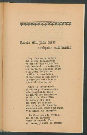 Receta útil para curar cualquier enfermedad