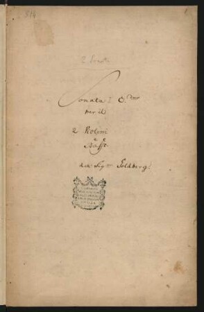 [Sammelhandschrift] 2 Sonaten; i (2), bc