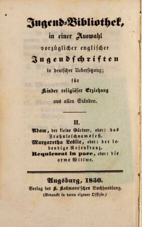 Adam, der kleine Gärtner, oder das Frohnleichnamsfest