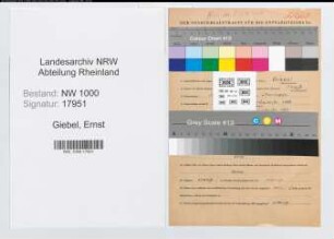 Entnazifizierung Ernst Giebel, geb. 13.07.1904 (Lehrer)