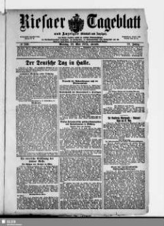 Riesaer Tageblatt und Anzeiger : (Elbeblatt und Anzeiger) : amtliche Bekanntmachungen für die Stadt und den Landkreis Riesa