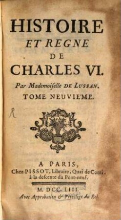 Histoire Et Regne De Charles VI.. Tome Neuvième