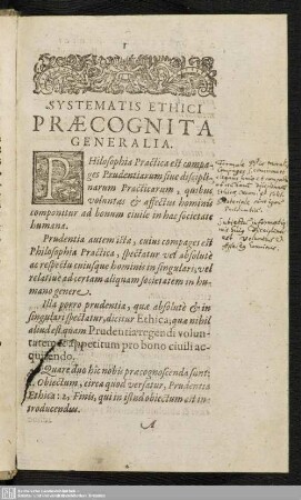 Praecognita Generalia