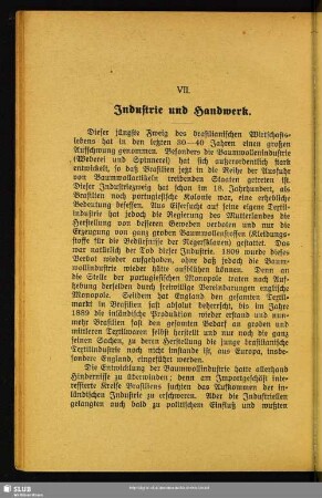 VII. Industrie und Handwerk