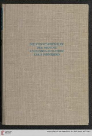 2: Die Kunstdenkmäler der Provinz Schleswig-Holstein: Die Kunstdenkmäler des Kreises Pinneberg