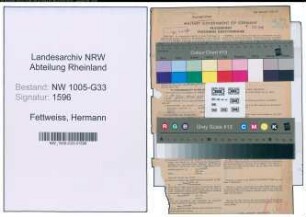 Entnazifizierung Hermann Fettweiss , geb. 09.09.1897 (Schuldirektor)