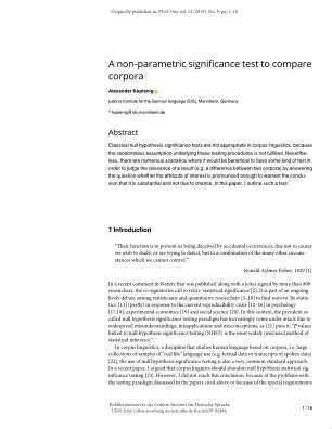 A non-parametric significance test to compare corpora