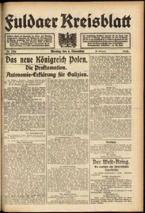 Ausgabe vom Montag, den 06. November 1916.