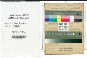 Entnazifizierung Franz Werth , geb. 13.11.1904 (Schuhmacher)