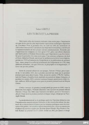 İsmet Gırıtlı Les Turcs Et La Presse