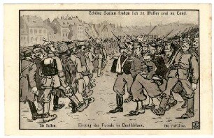 Kriegs-Karte Nr. 108: Einzug der Feinde in Deutschland (verboten, mit Zensurvermerk)