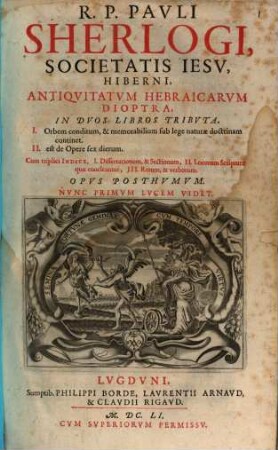Antiquitatum Hebraicarum dioptra