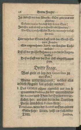 Dritte Frage. Was giebt es bey den Generibus zu mercken? ...