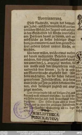Vorerinnerung.