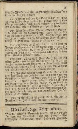 Merkwürdige Zeitpunkten