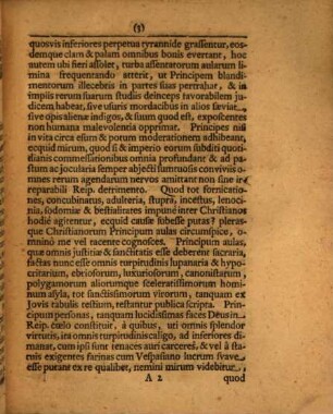 Programma de periculis, e flagitiosa principum vita enascentibus