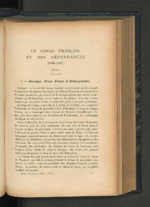 Le Congo Francais et ses Dependances (1906-1907)