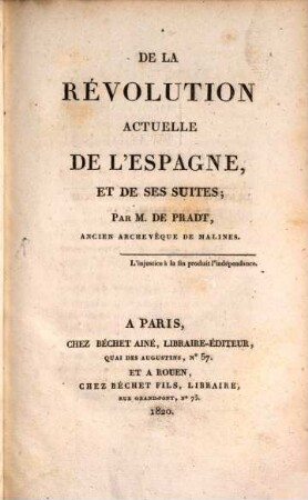 De la révolution actuelle de l'Espagne
