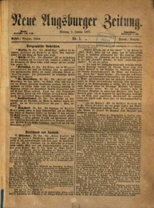 Neue Augsburger Zeitung. 1877,1/6