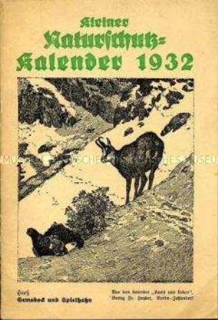 Kalender des Bundes für Natur- und Heimatpflege für das Jahr 1932